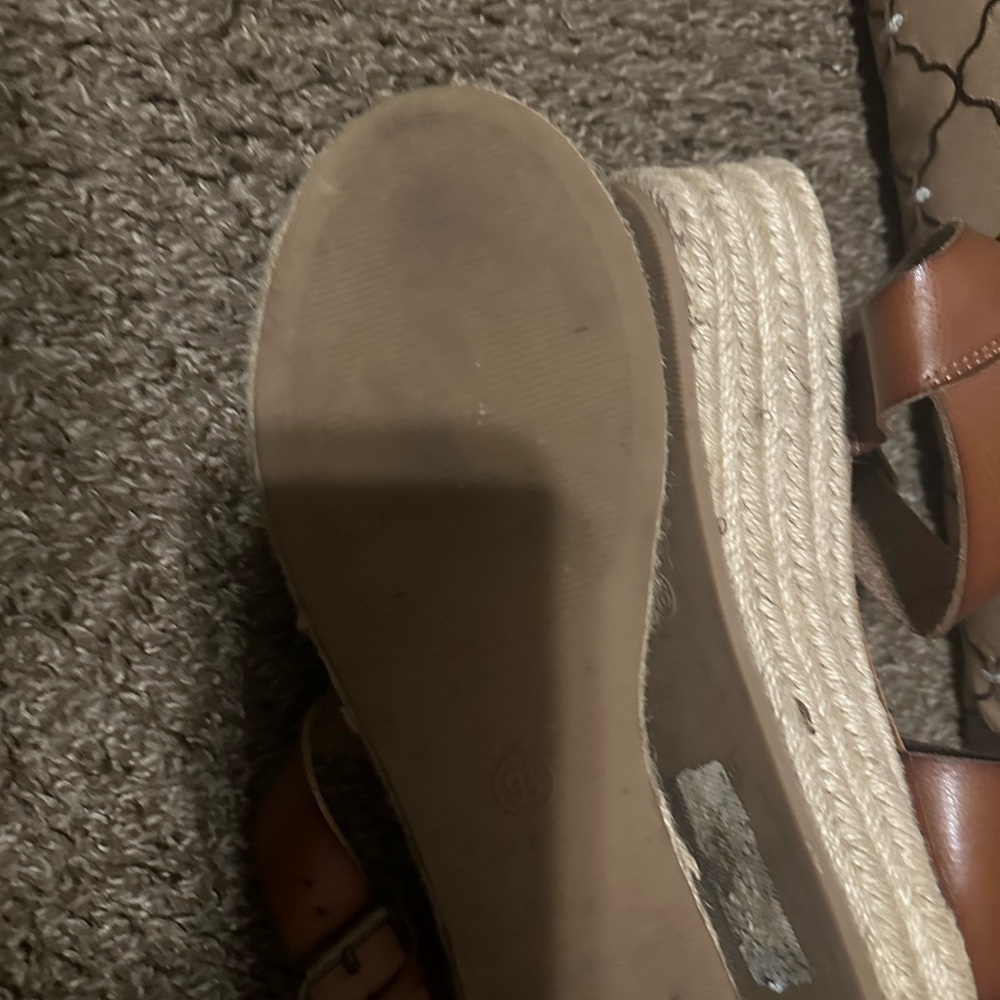 Brown women wedge shoes